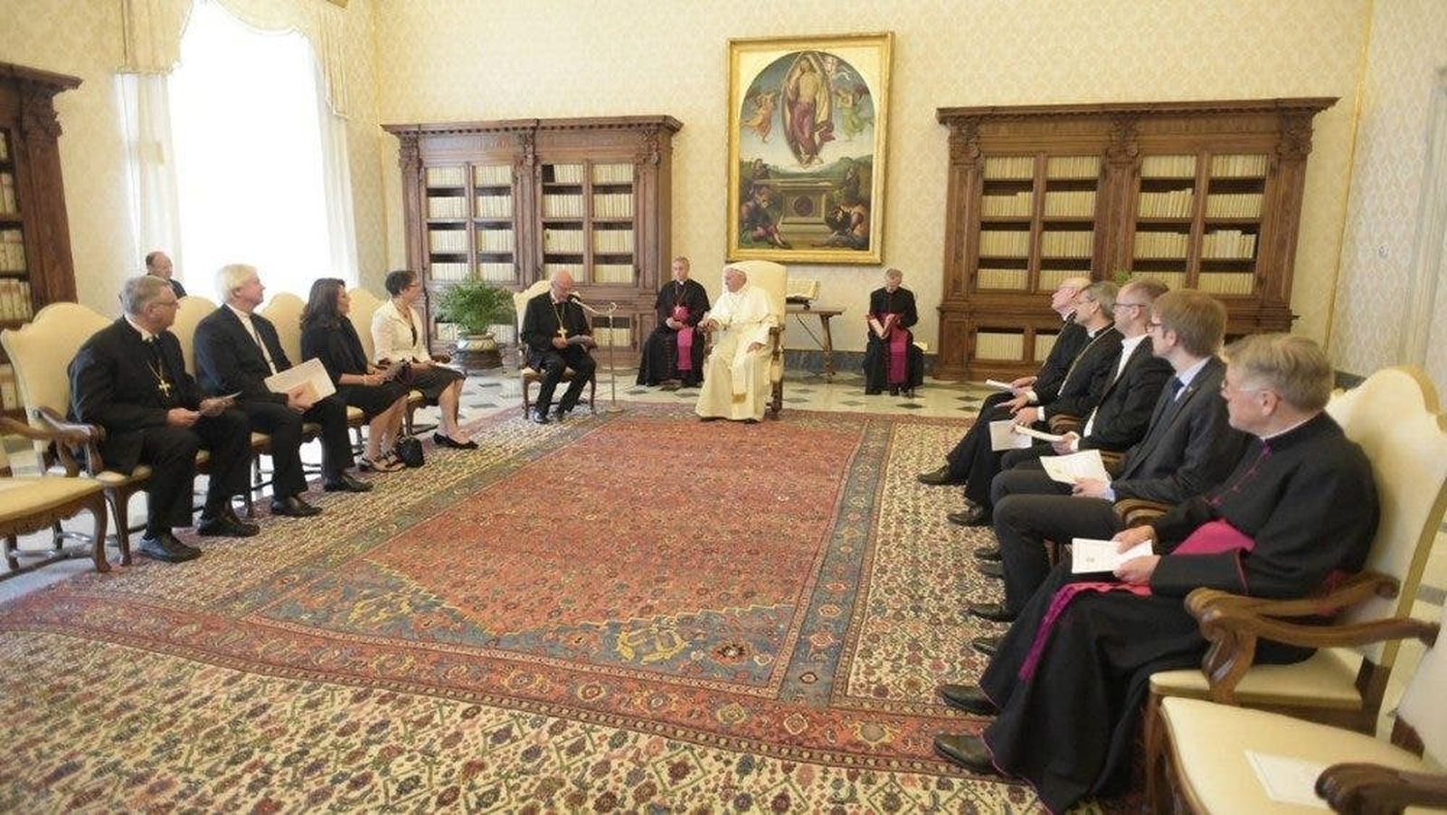 Francisco y la delegación alemana