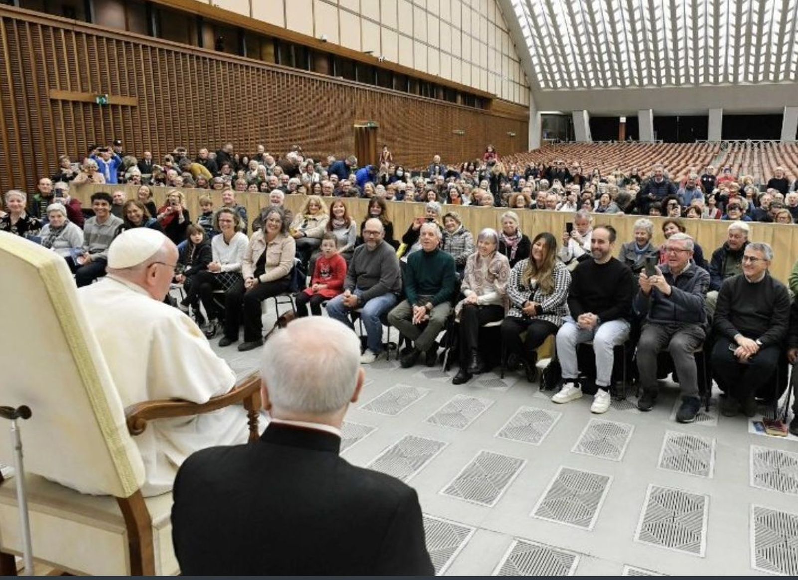 Francisco, durante la audiencia a la Fraternidad Romena y al Grupo Nain