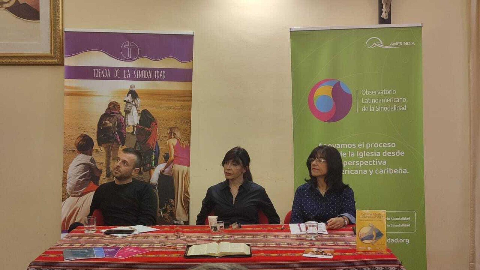 Alessandro Galassi, Emilce Cuda y Consuelo Vélez