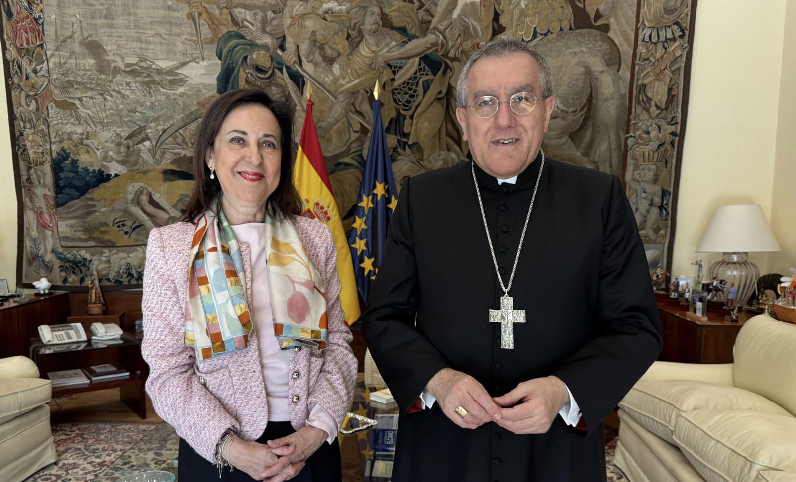 Margarita Robles y Piero Pioppo, hoy en Madrid