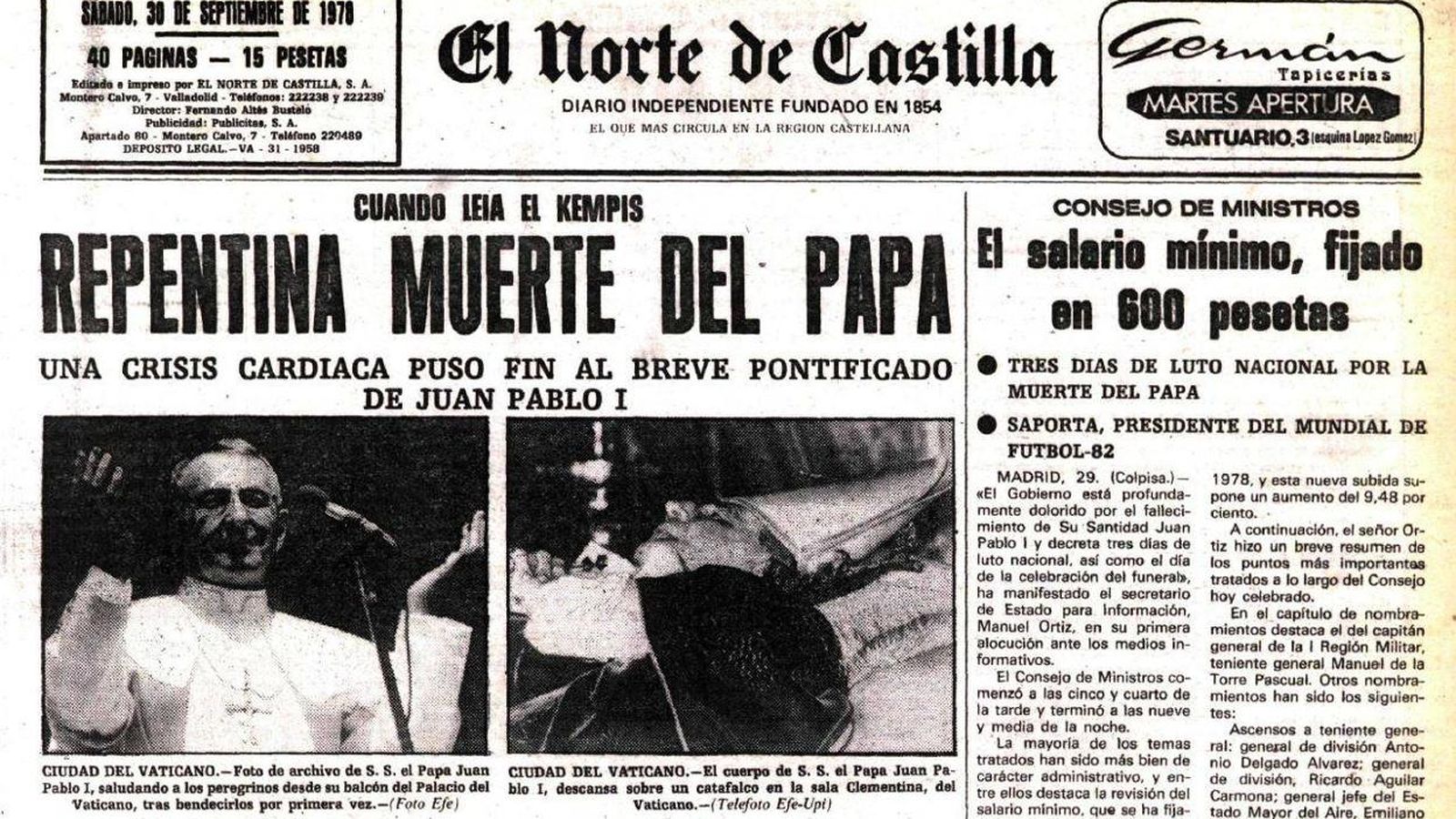 Muerte del Juan Pablo I
