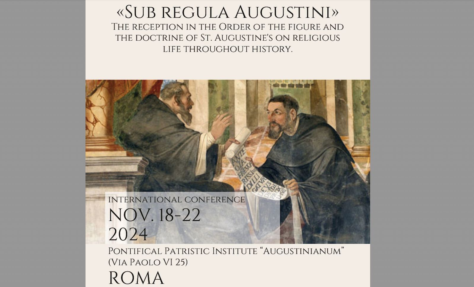 Cartel del congreso sobre san Agustín