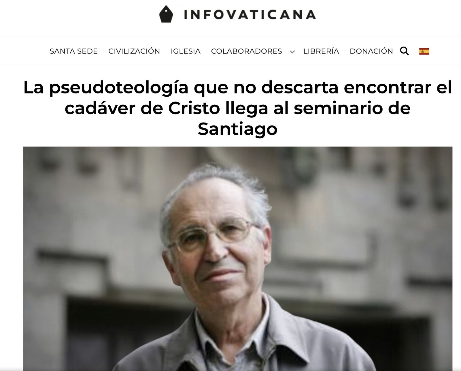Captura de Infovaticana sobre Queiruga