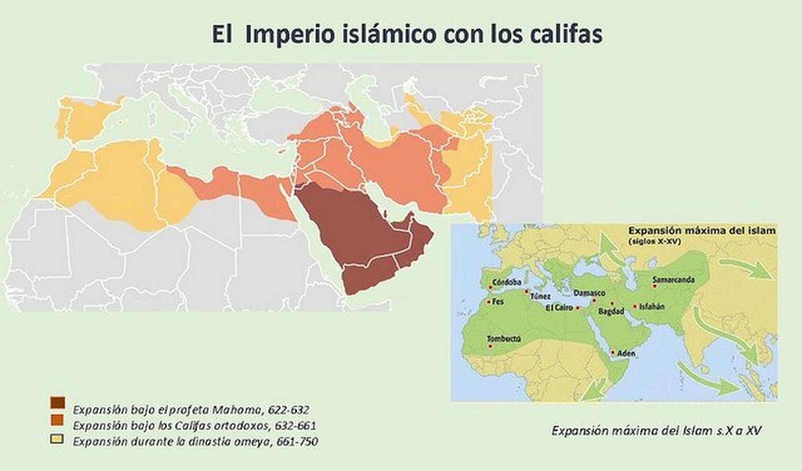 Imperio islámico con los califas