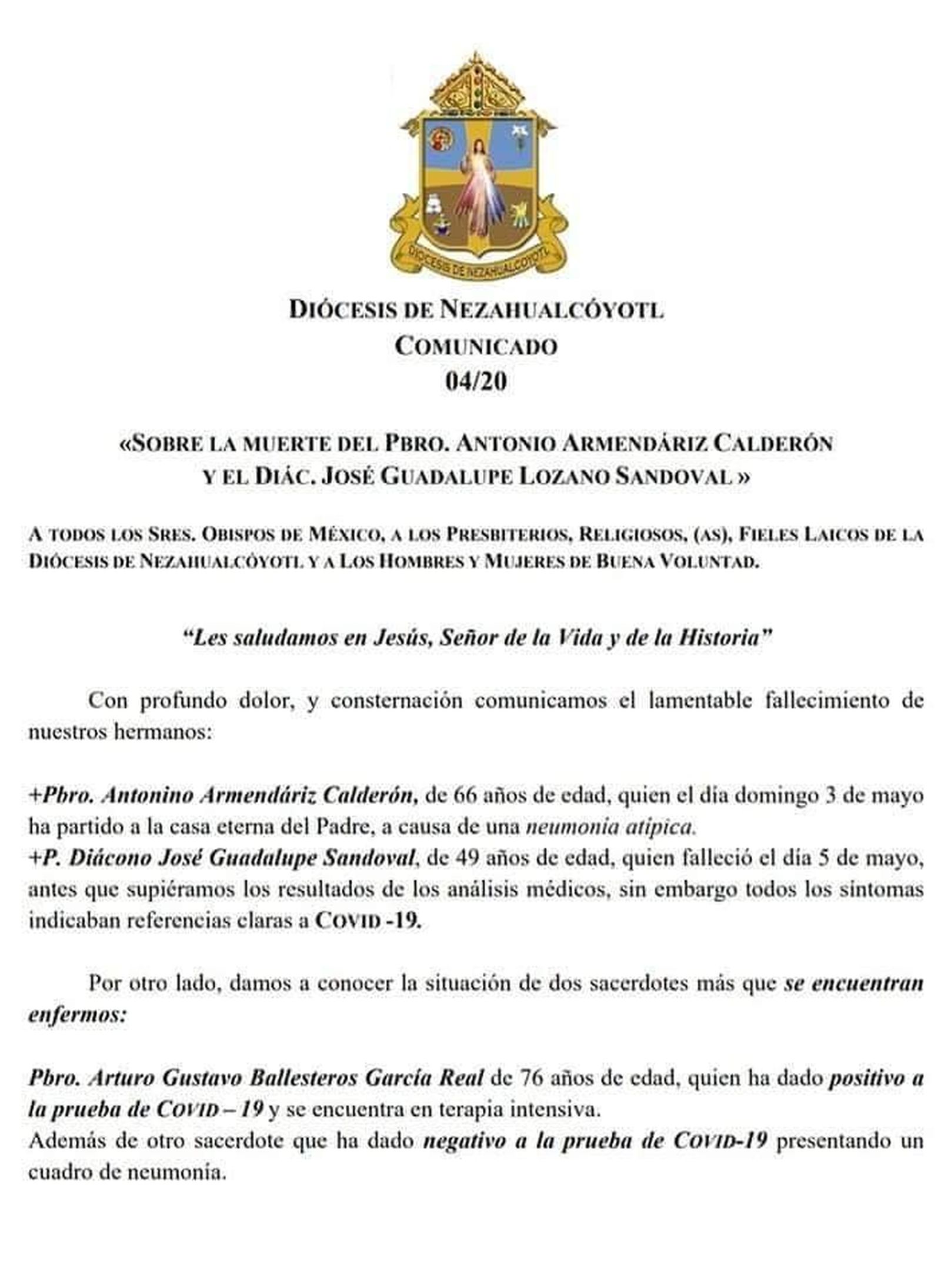 comunicado neza coronavirus