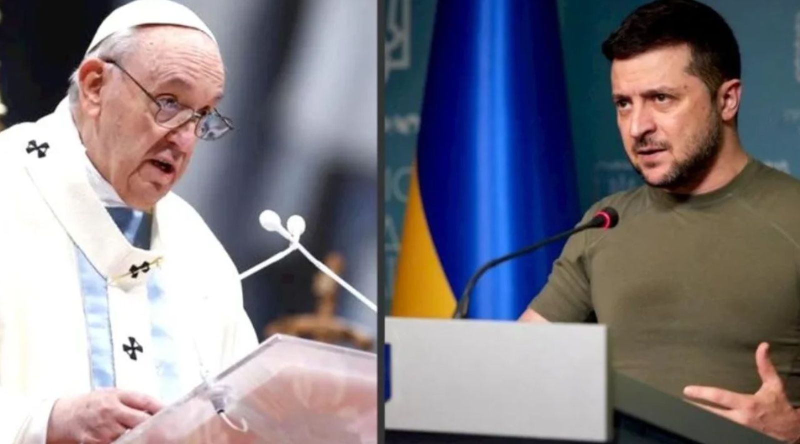 Papa Francisco y Volodomir Zelensky