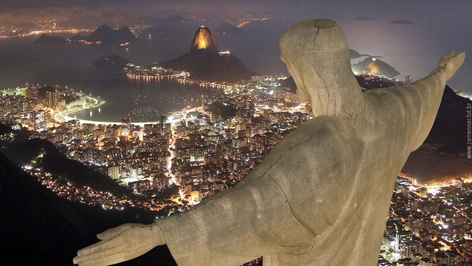 Panorama desde la estatua de Cristo Redentor, Río De Janeiro