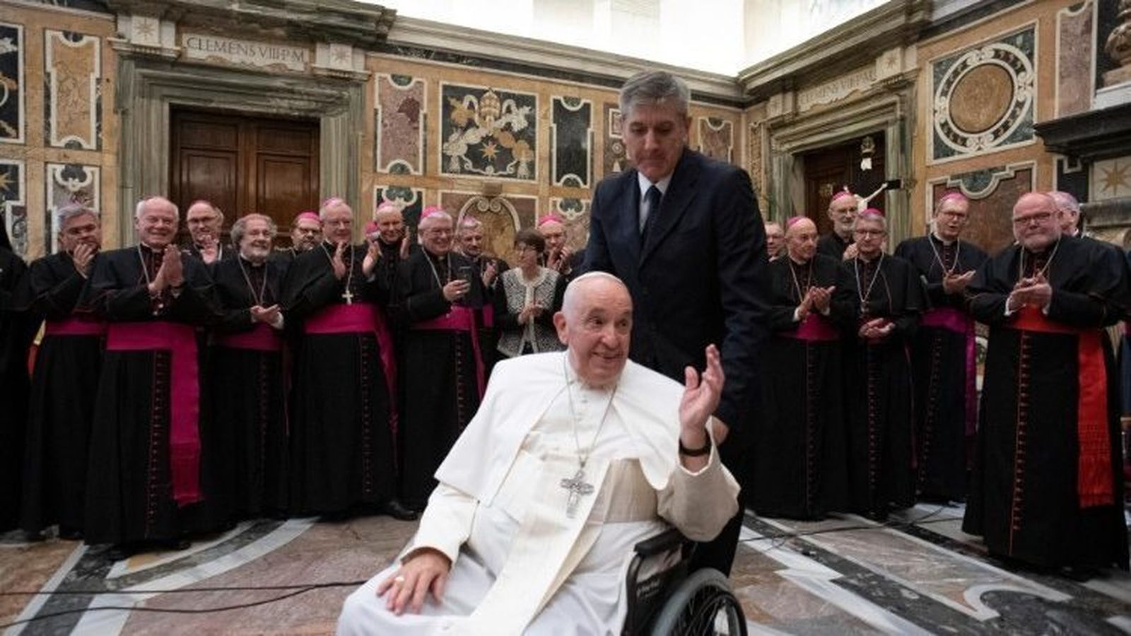 Francisco, con los obispos alemanes durante la visita ad limina en 2022