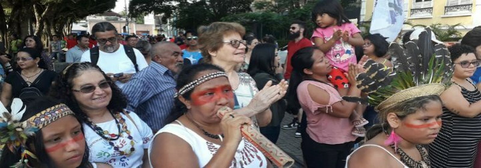 Manifestación en Manaos a favor de los derechos de los indígenas