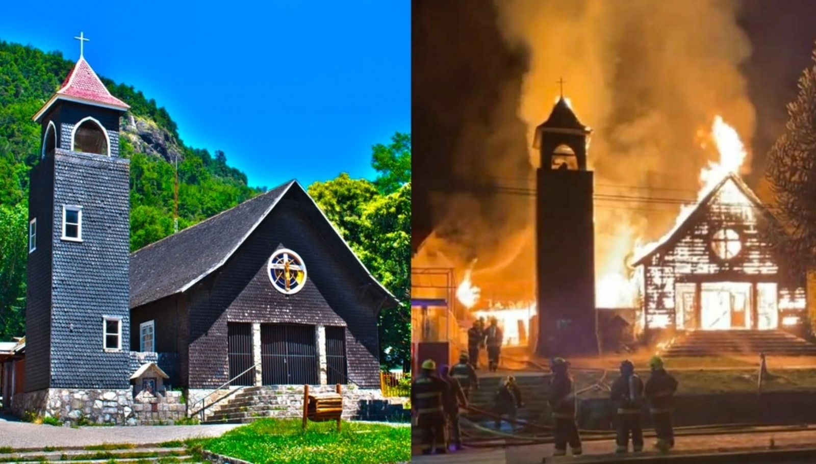 Incendio Parroquia de San Sebastián de Curarrehue