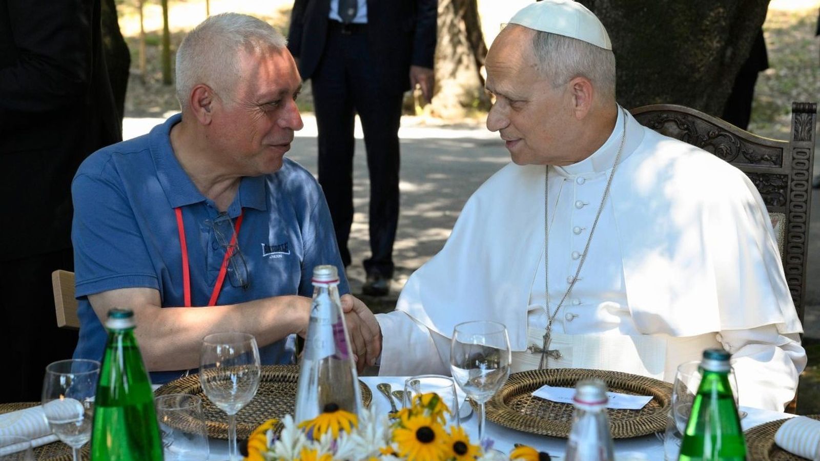 El Papa, durante el almuerzo