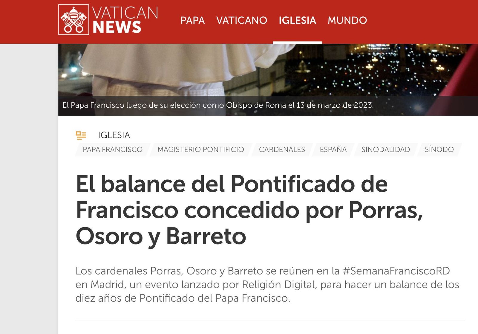 Los medios vaticanos se hacen eco de la #SemanaFranciscoRD en San Antón