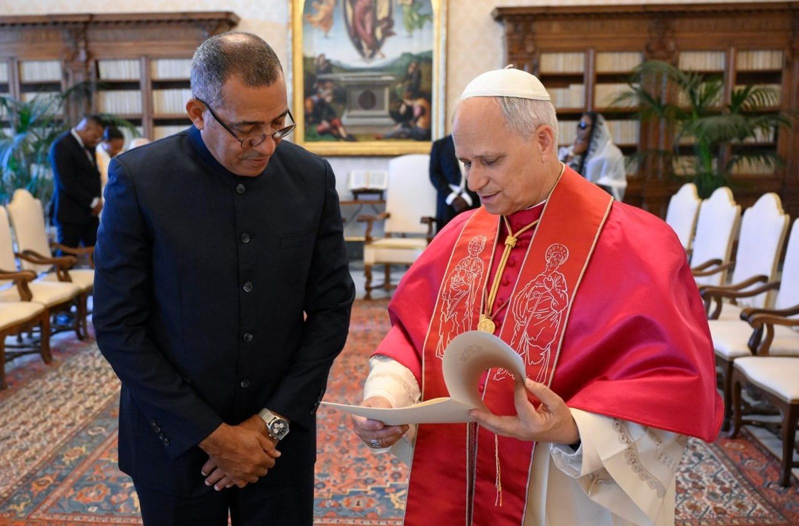 El Papa, con el presidente de Sao Tomé y Príncipe