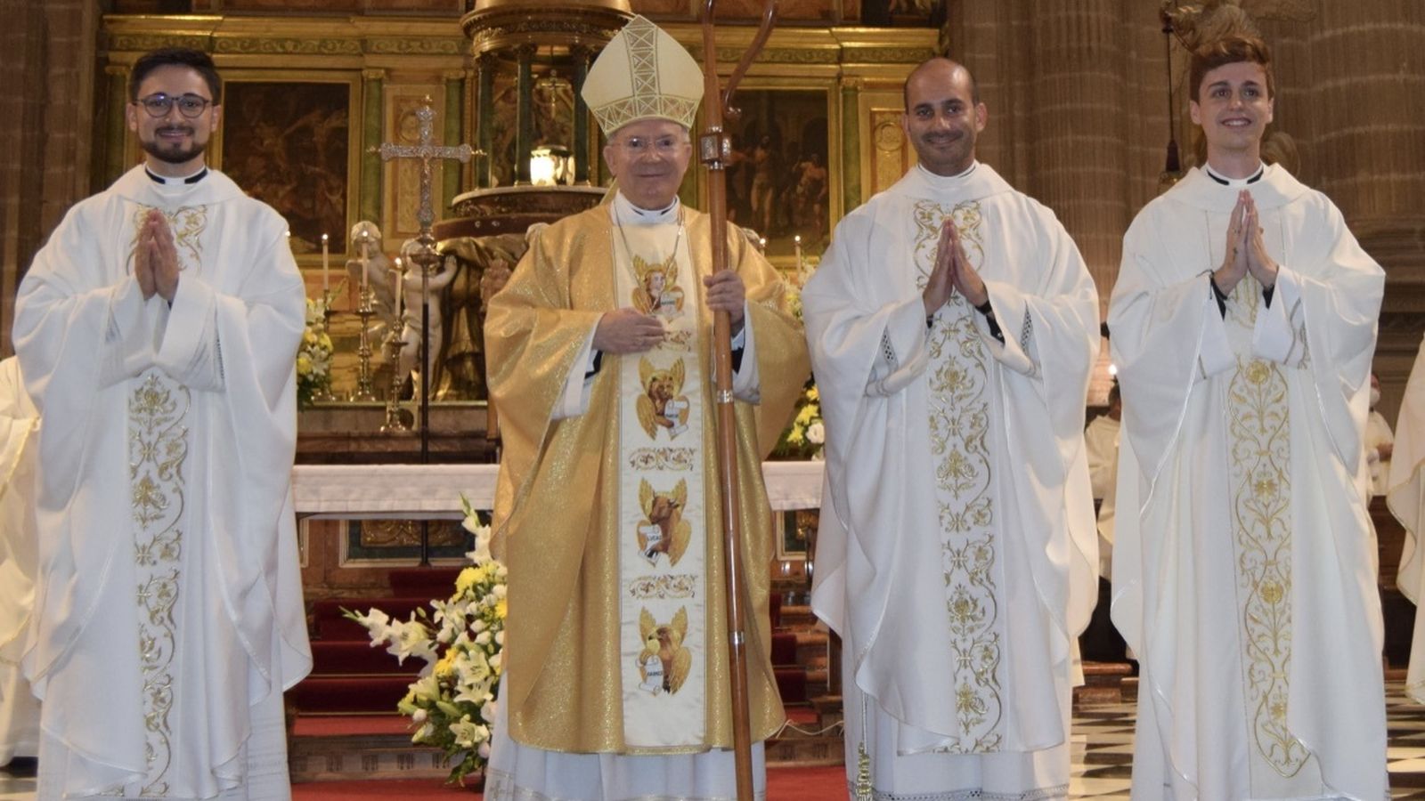 Amadeo Rodríguez. Ordenación de tres nuevos sacerdotes en Jaén
