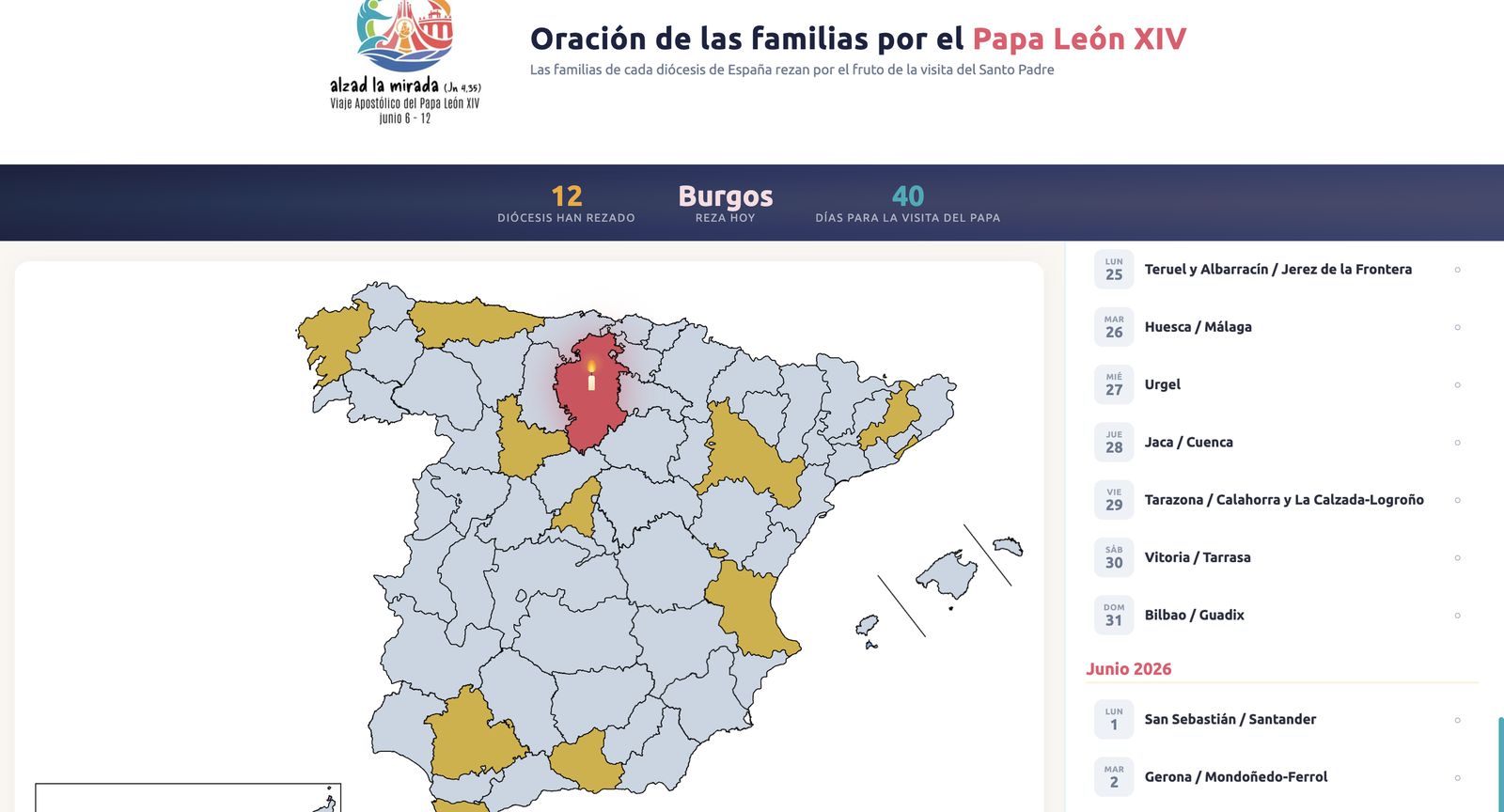 Cadena de oración por el Papa
