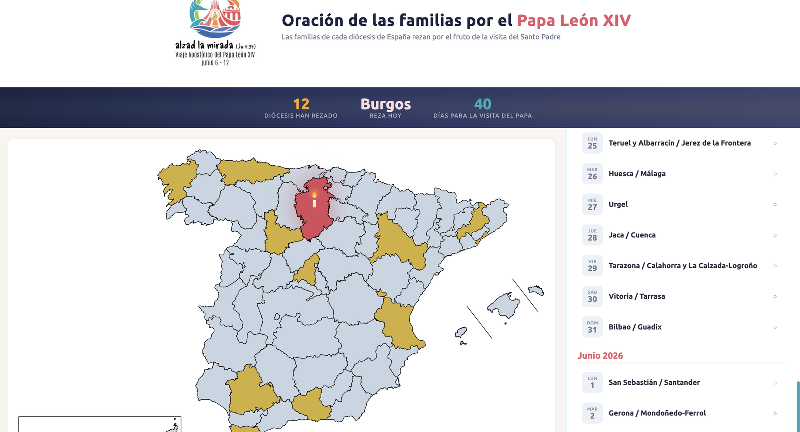 Cadena de oración por el Papa