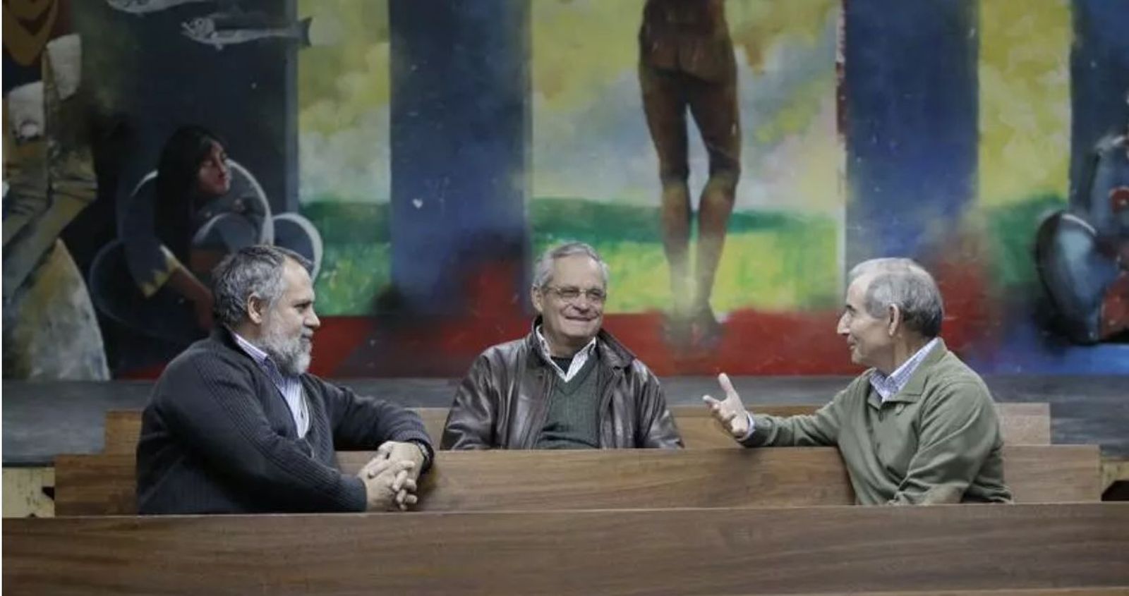 Javier Baeza y Evaristo Villar con Eubilio Rodríguez