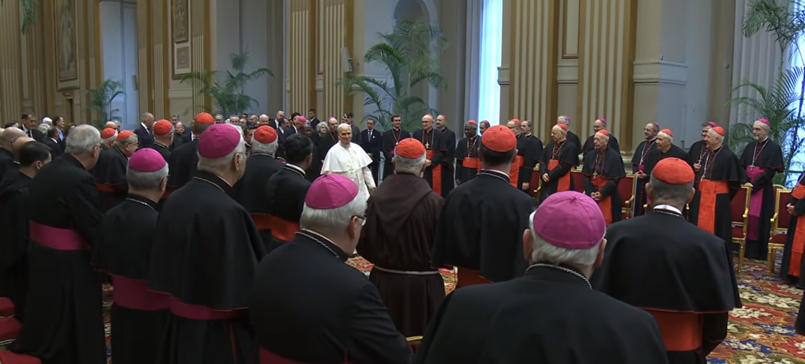 Prevost, durante su discurso a la Curia