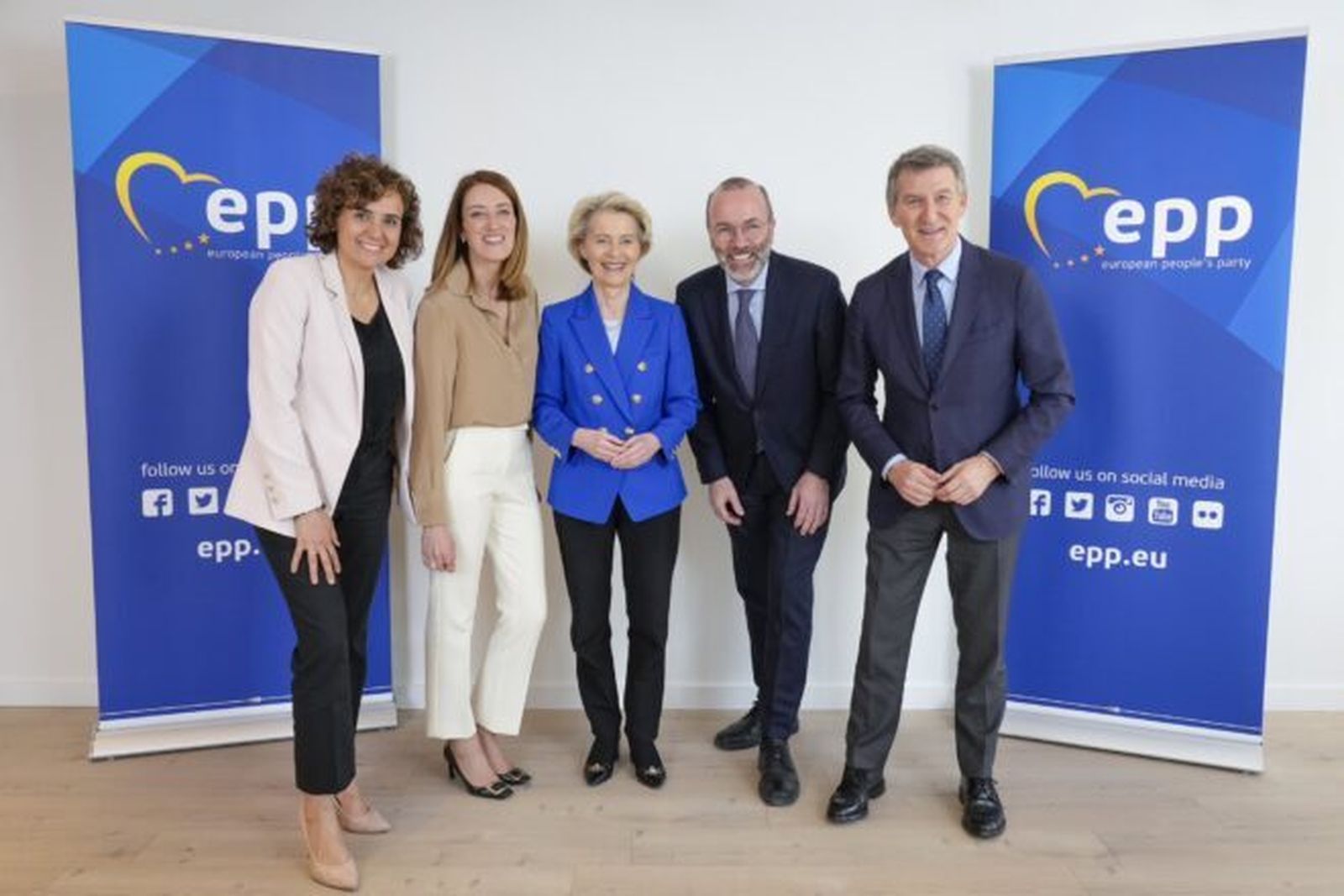 Feijóo y miembros del PPE