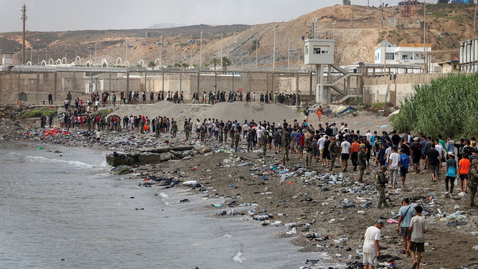 El drama de las migraciones. Ceuta, España.