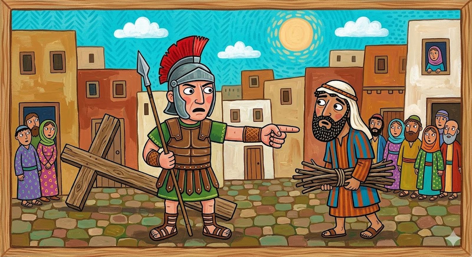 Simon obligado por el soldado