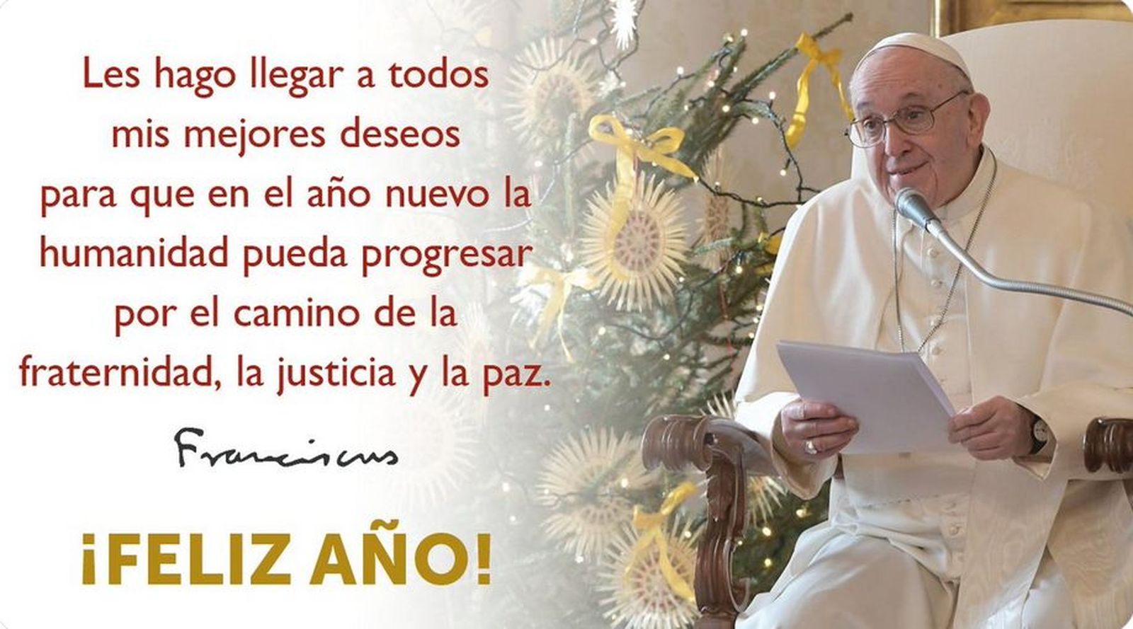 El Papa desea “un feliz y sereno 2021”