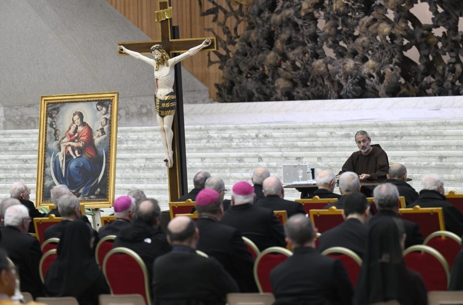 Un momento de la Meditación de los Ejercicios Espirituales predicados a la Curia Romana