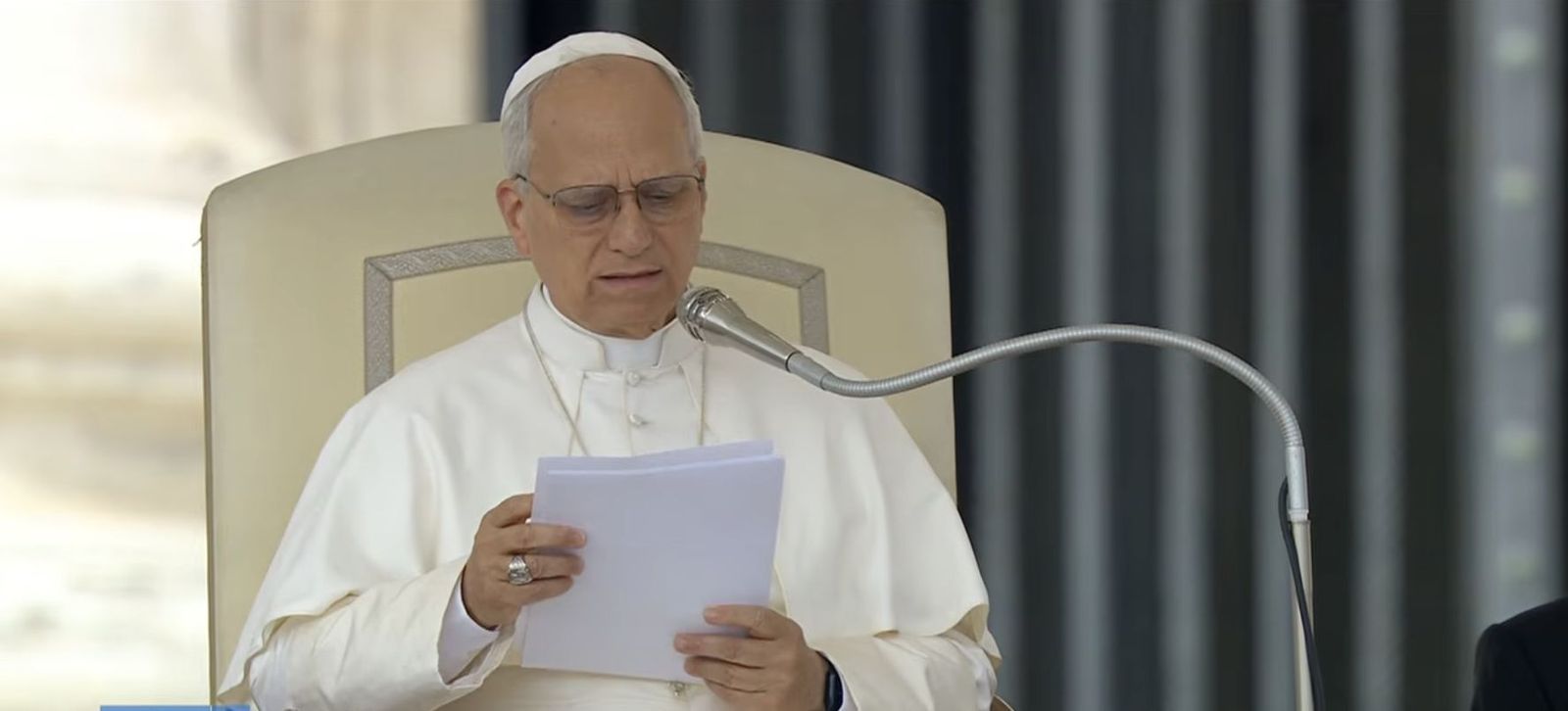 León XIV, durante la audiencia