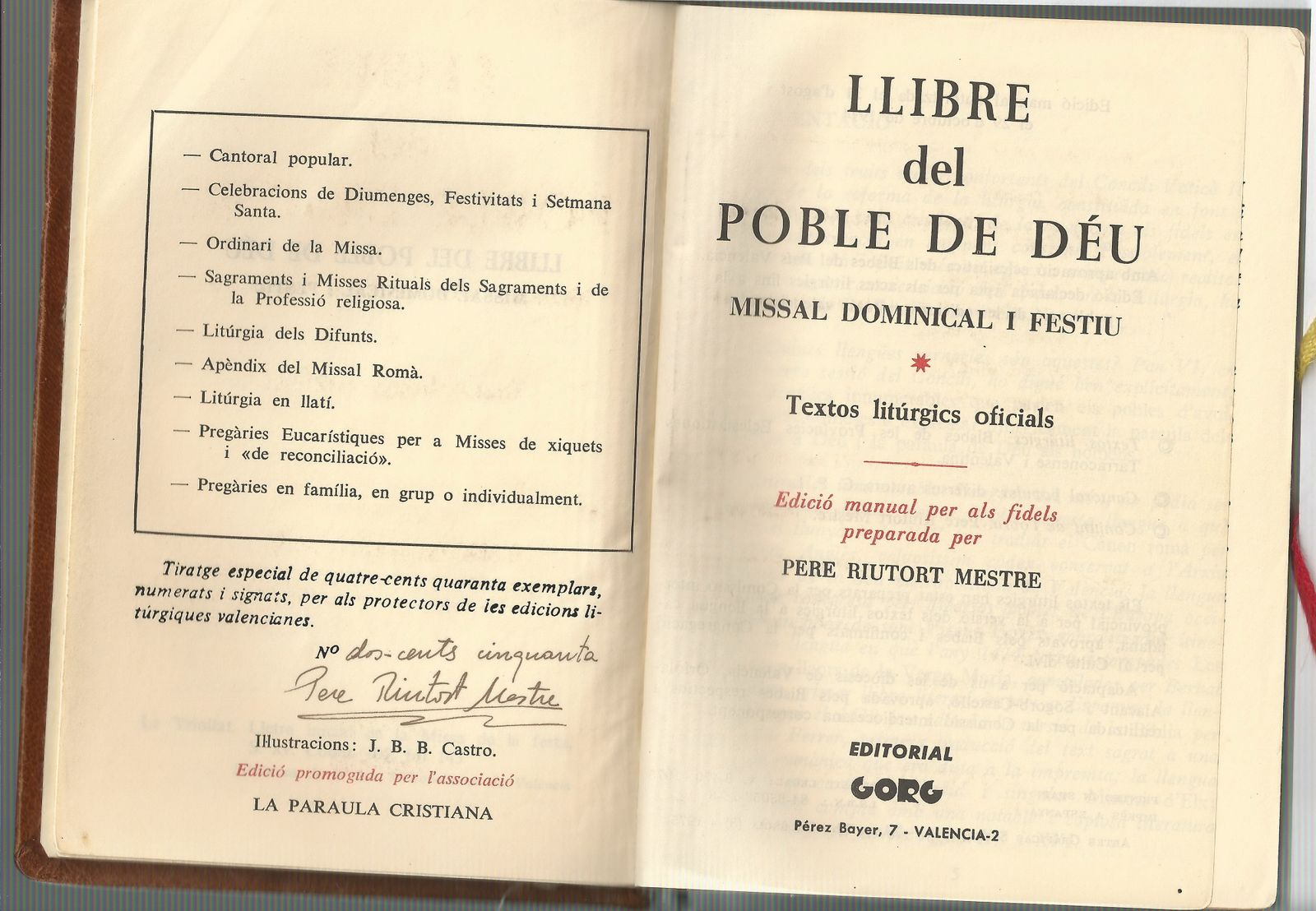 El Llibre del Poble de Déu per a les misses