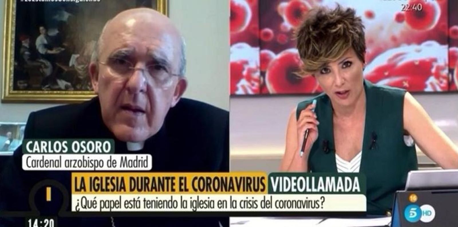 Osoro durante la entrevista en directo