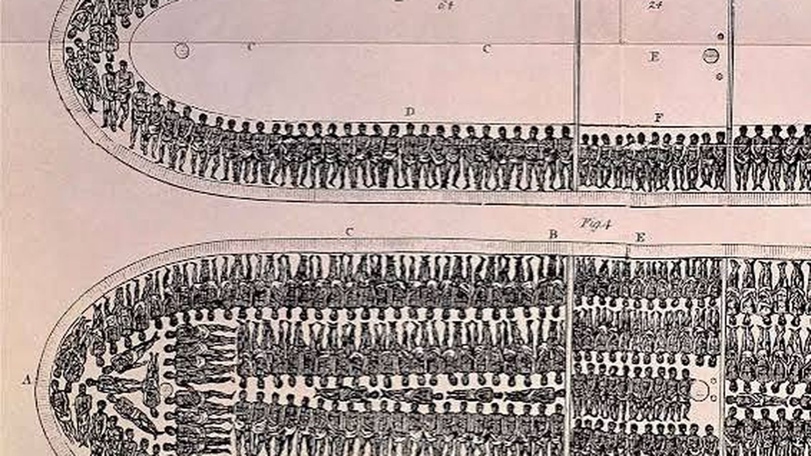Disposición de los esclavos negros en la sentina del barco