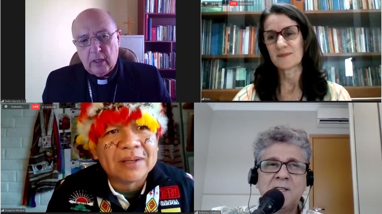 Participantes del webinar organizado por la REPAM