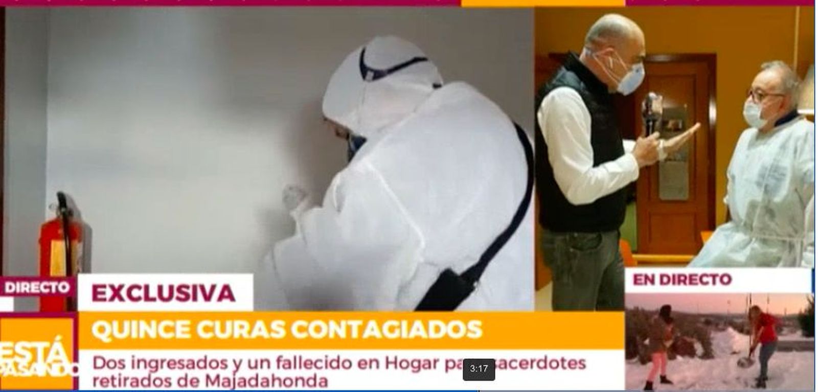 El sacerdote responsable, en Telemadrid