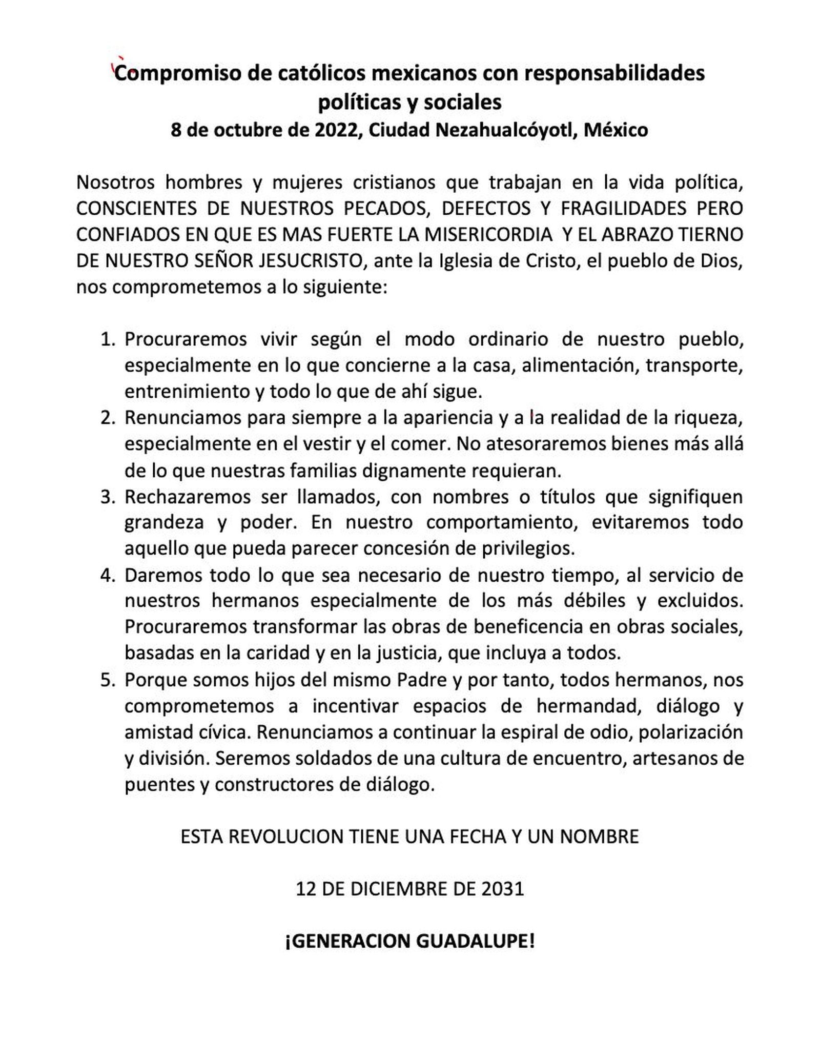 Compromiso de los católicos mexicanos