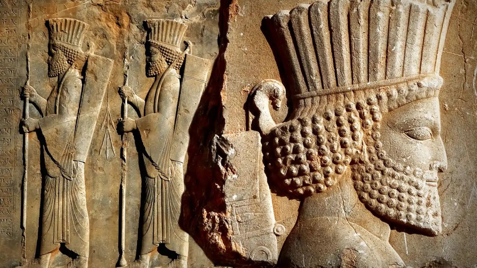 Dignatario persa en un relieve de Persépolis (Irán). Esta ciudad, la fabulosa capital del Imperio aqueménida, la fundó Darío I, hijo de Histaspes, uno de los gobernadores de Ciro el Grande.