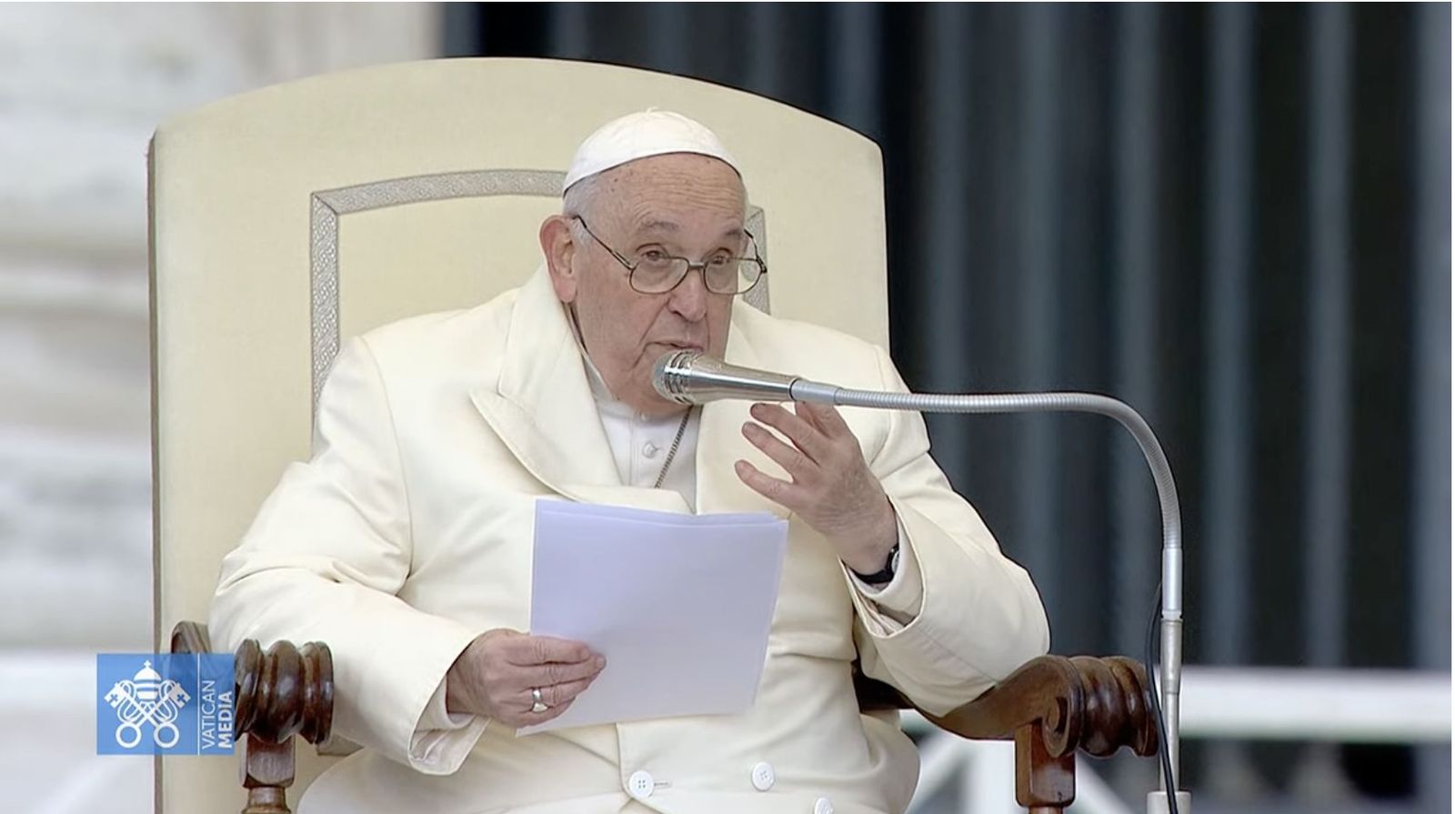 El Papa, en un momento de su disertación