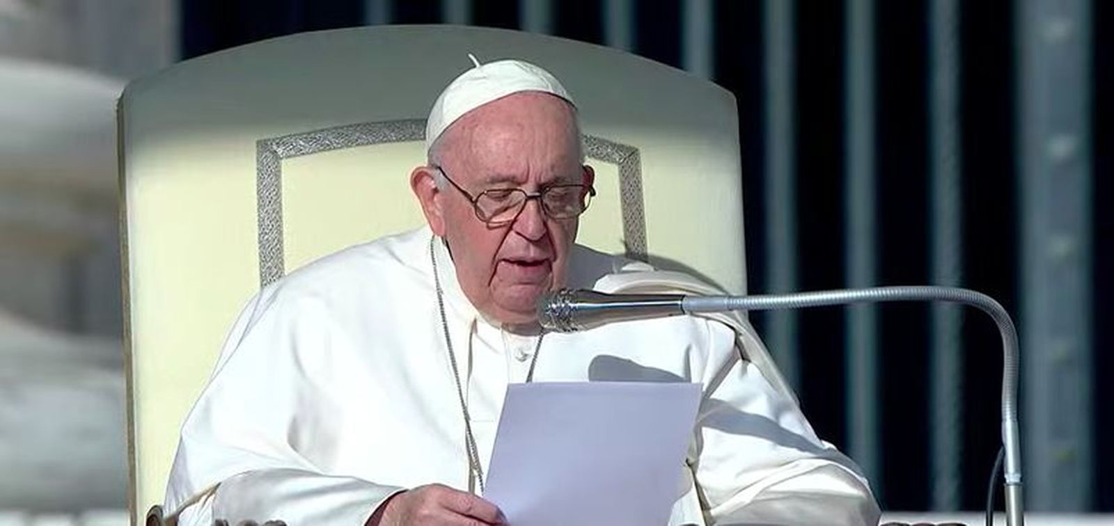 El Papa, durante la audiencia