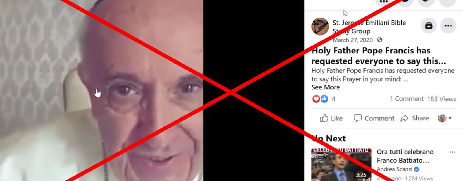 La oración del Papa Francisco contra las vacunas es falsa