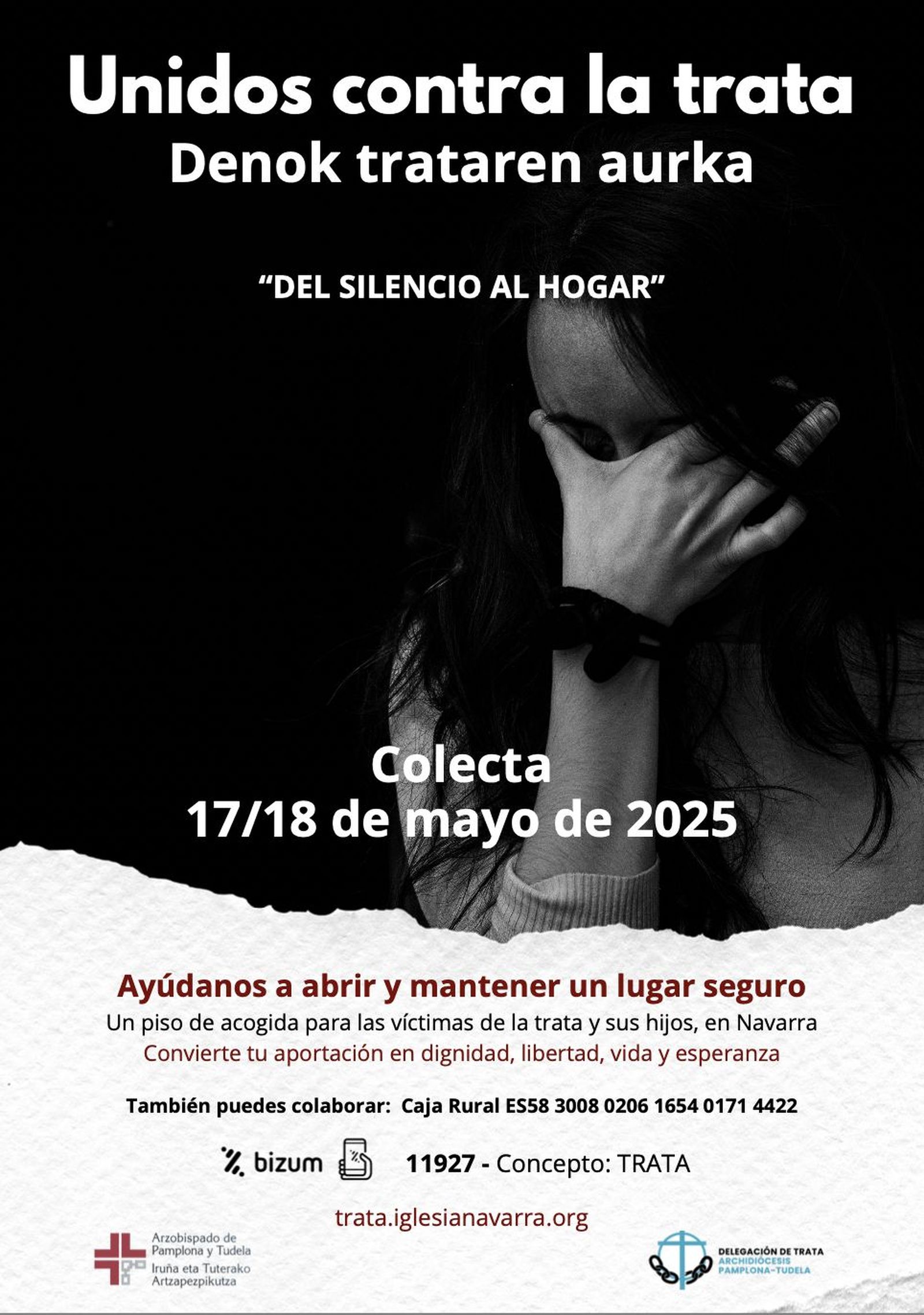 Cartel contra la trata de la Igleisa en Navarra