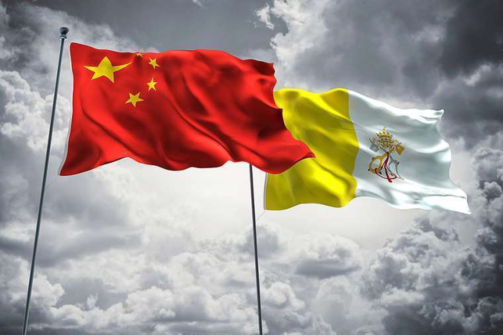 Banderas de China y Vaticano