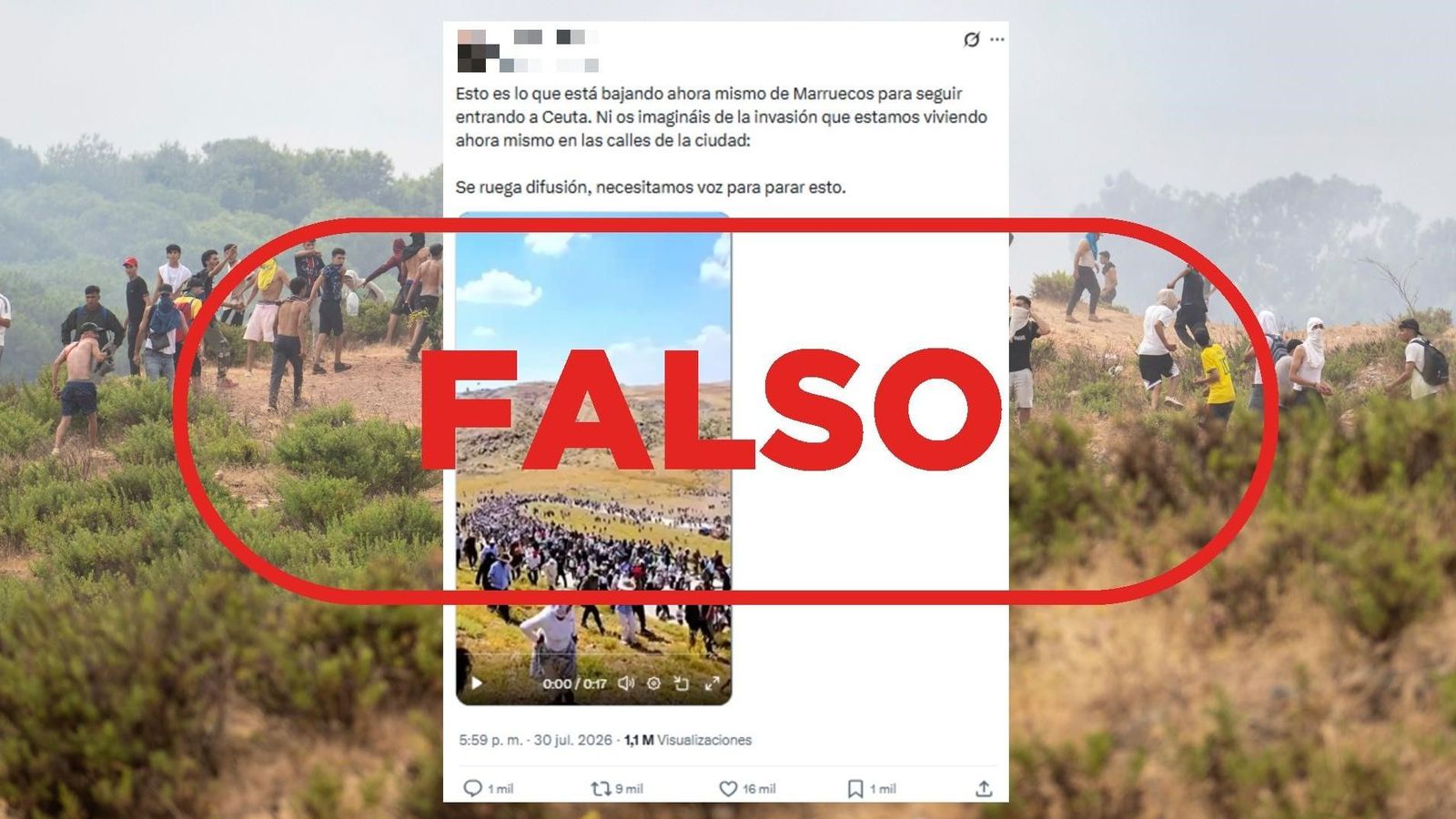Fake publicado durante la crisis de Ceuta