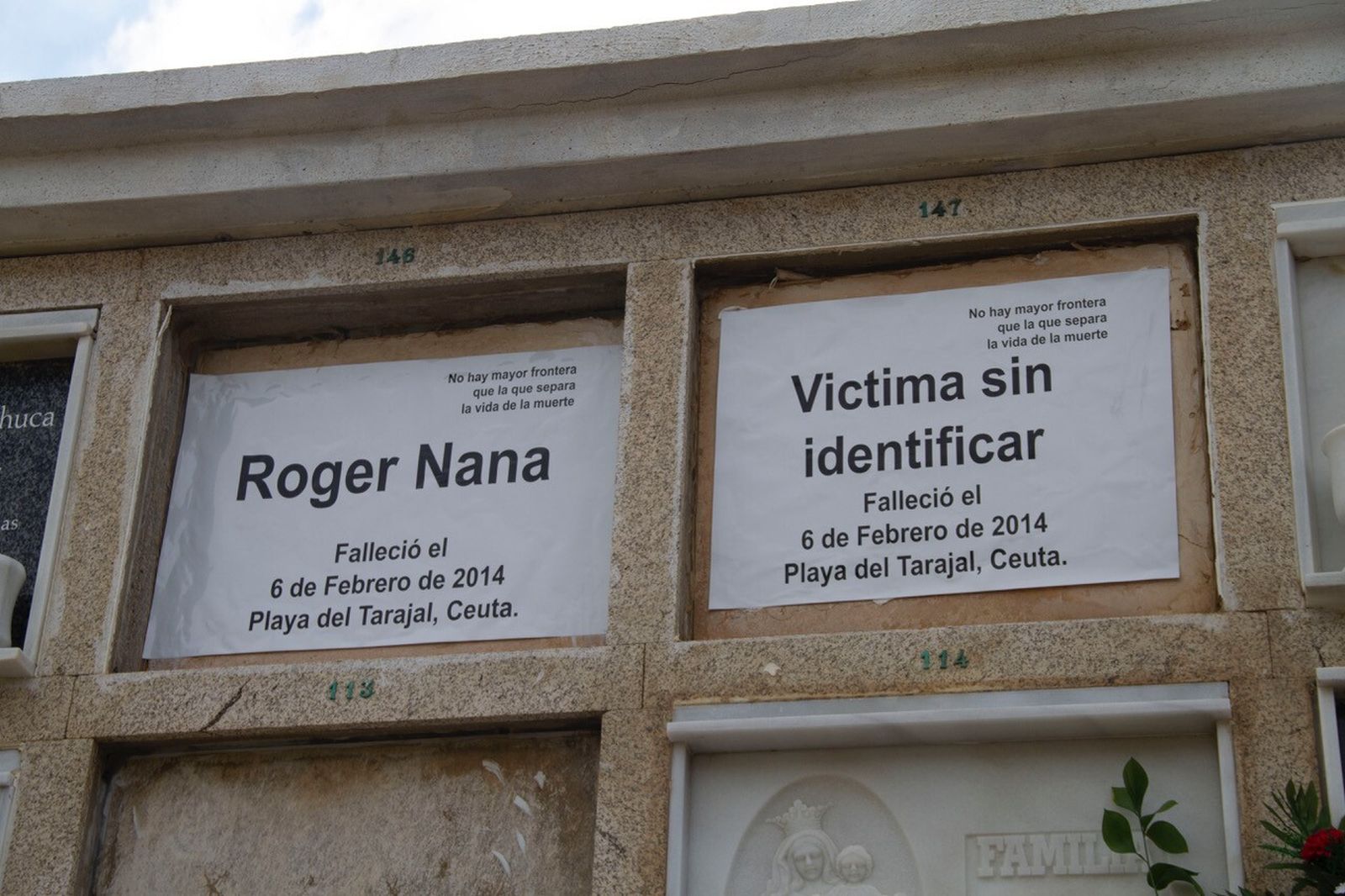 Recuerdo a las víctimas del Tarajal