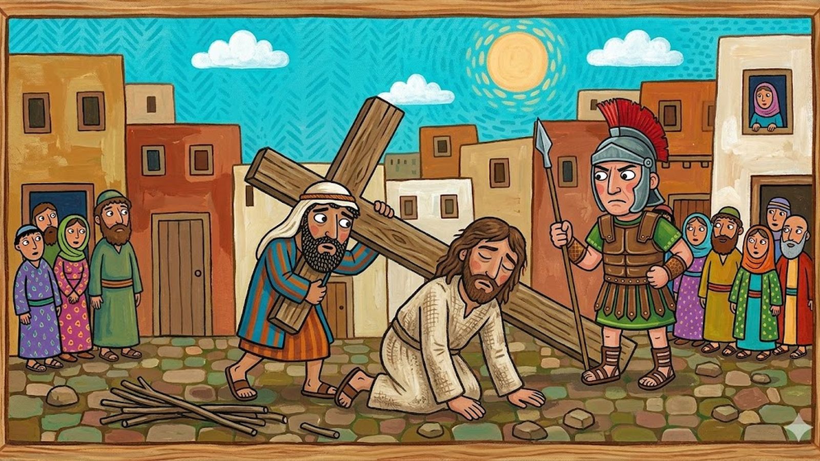 Jesús cae, Simón se compadece