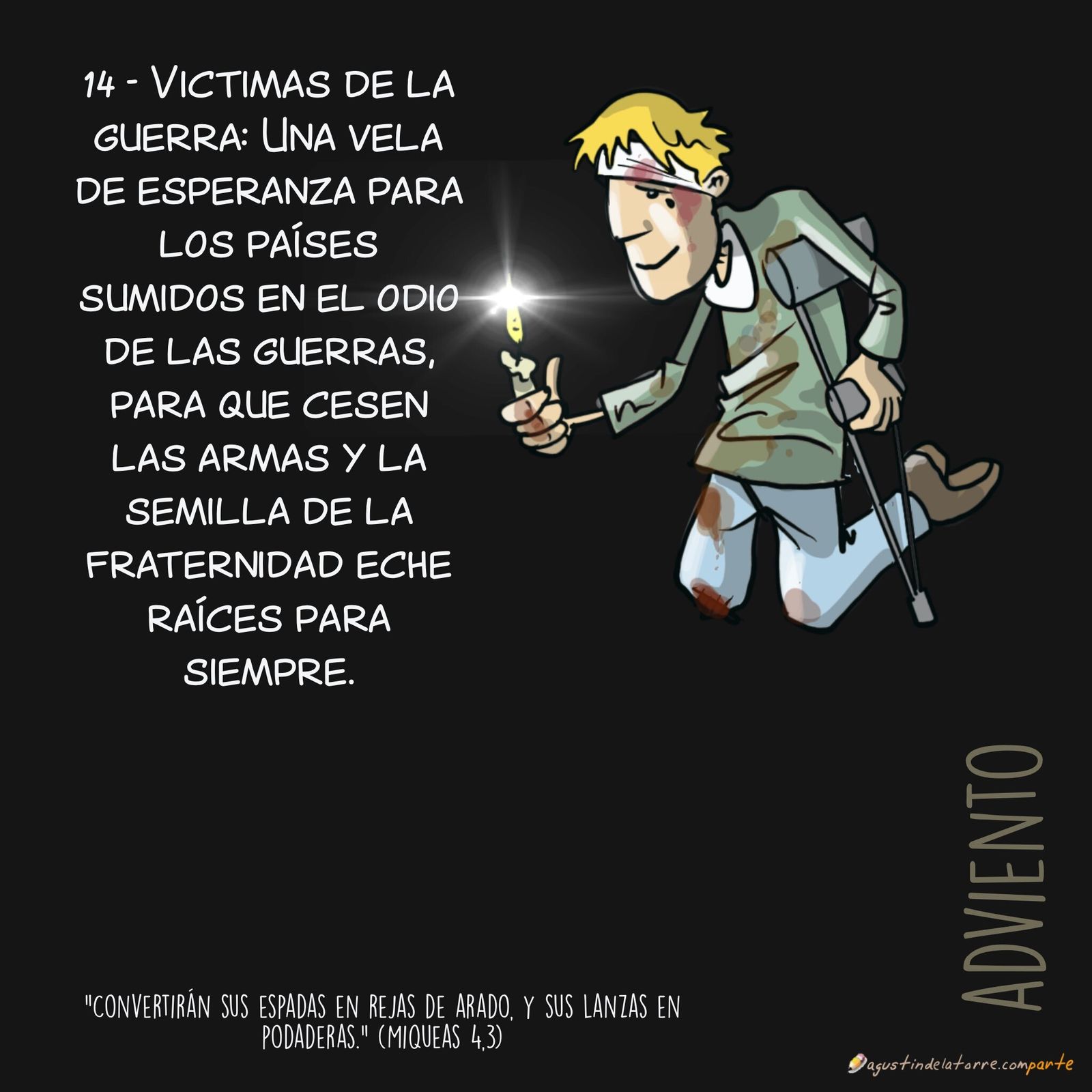 14/24. Una vela de esperanza para las víctimas de las guerras…