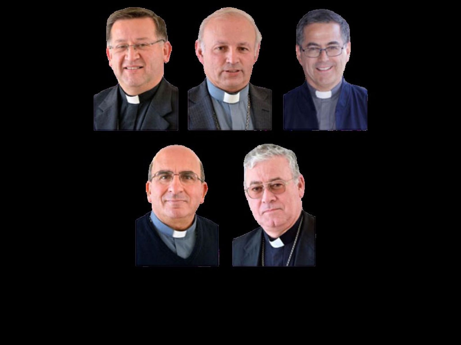 Arzobispos René Rebolledo, Ignacio Ducasse, Sergio Pérez de Arce, y Fernando Chomali y Juan González