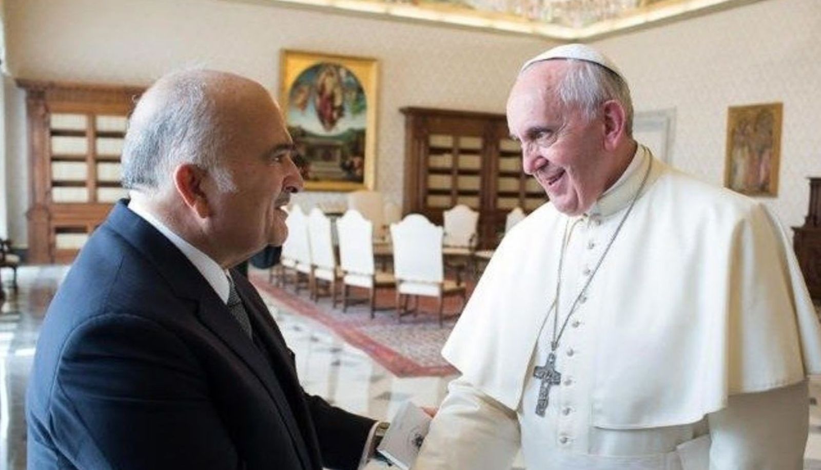 el príncipe Hassan Bin Talal, con el Papa Francisco