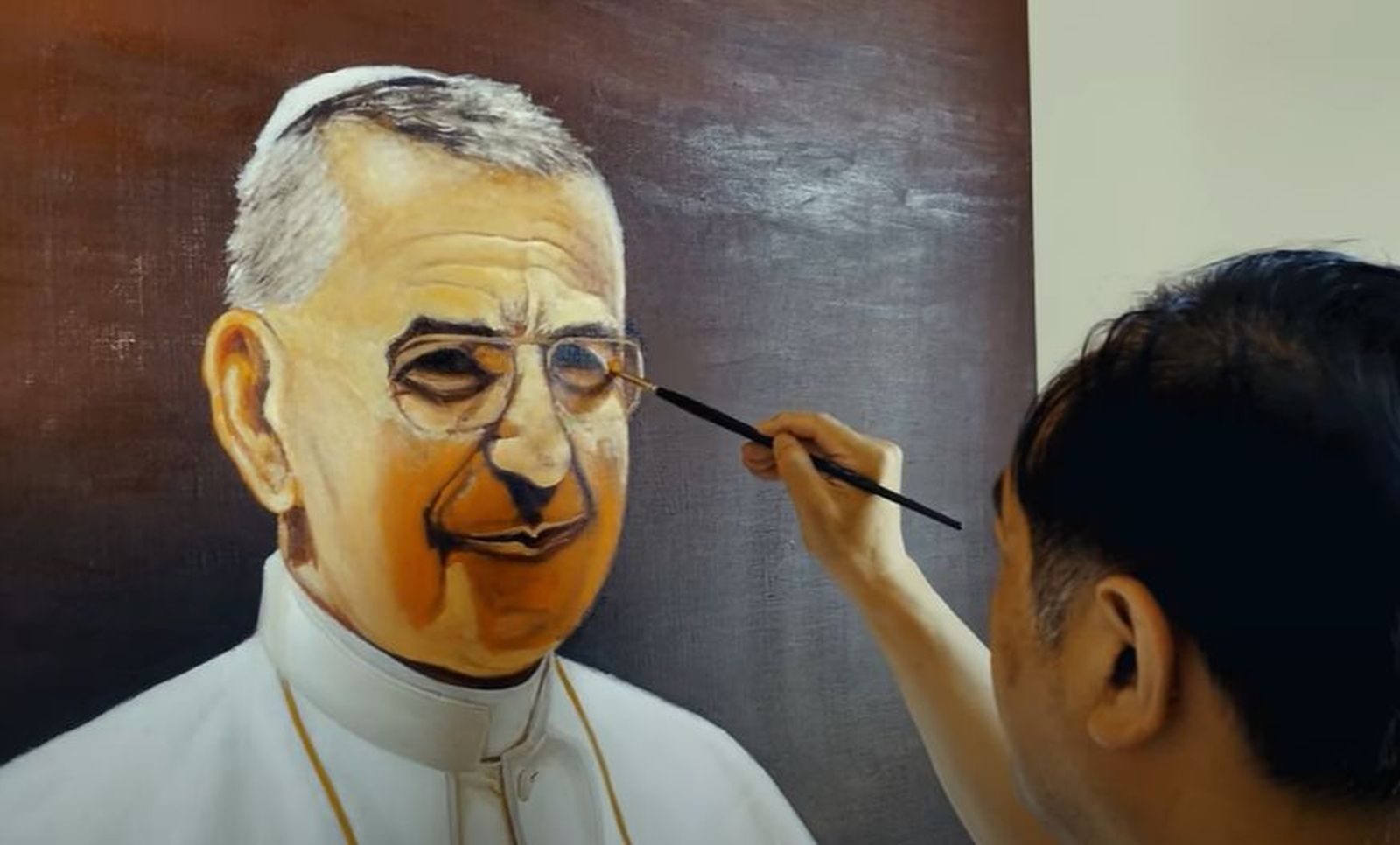 Zhang Yan, pintando al beato Juan Pablo I