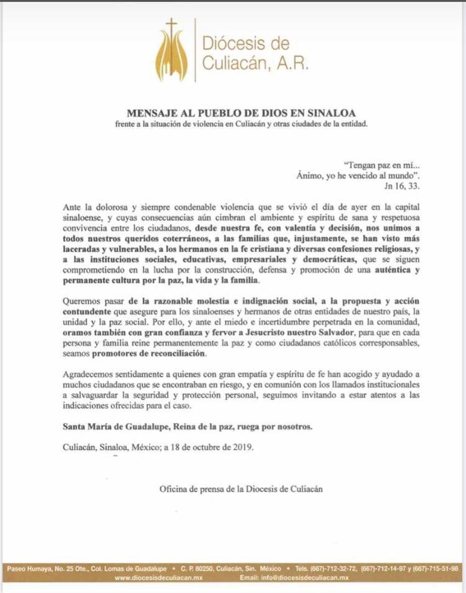 culiacán comunicado