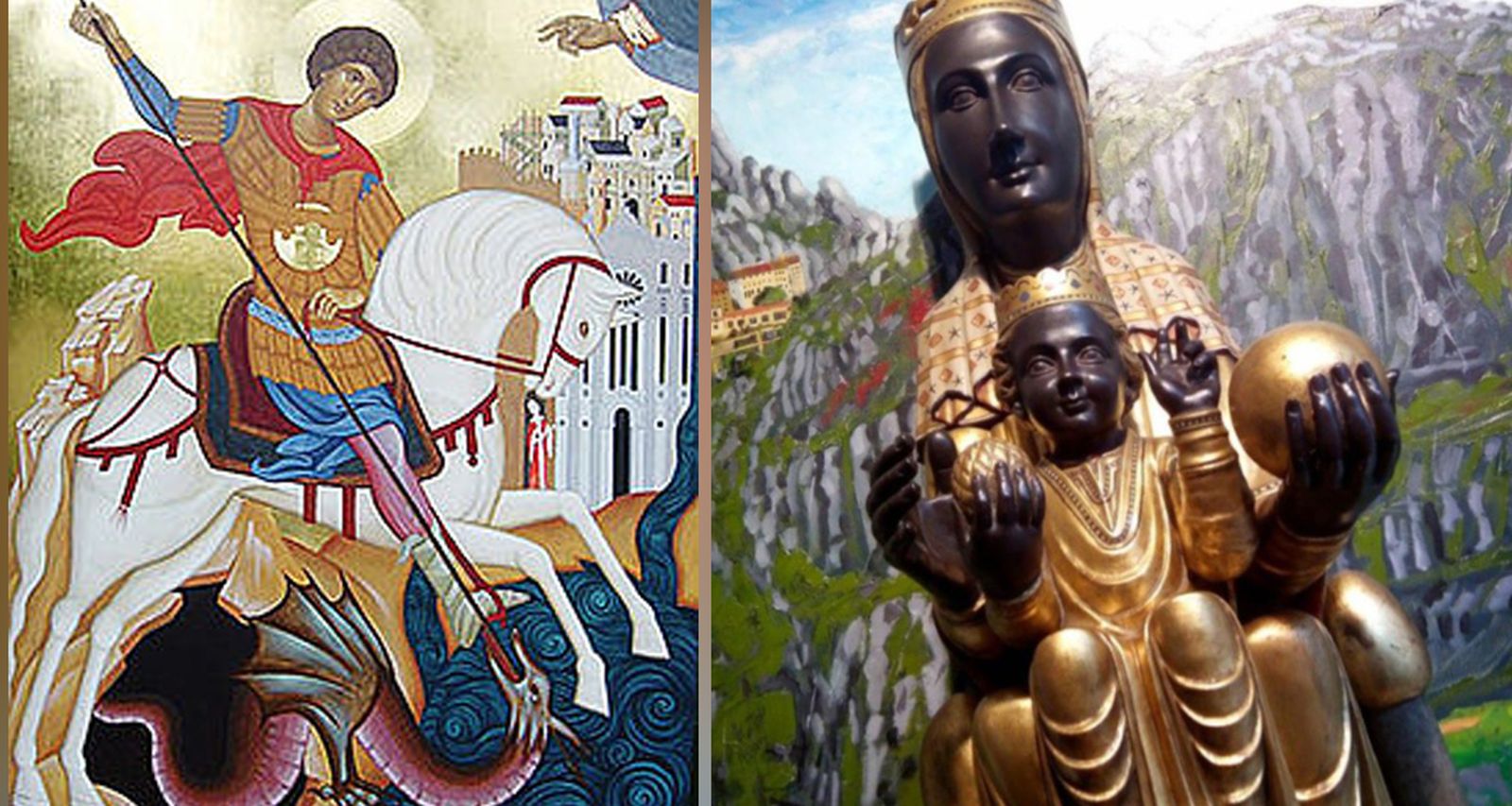 Sant Jordi y la Virgen de Montserrat
