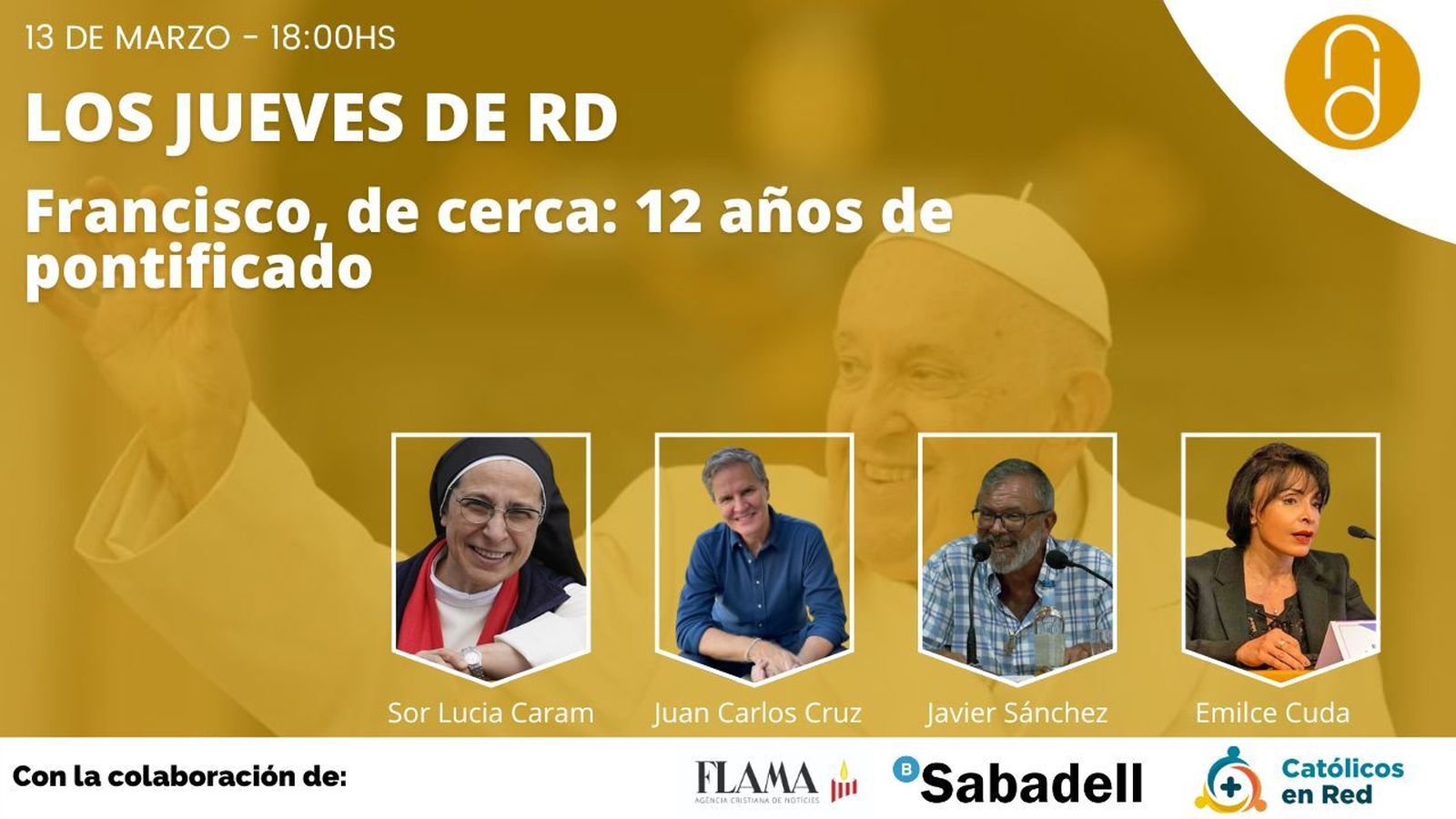 'Francisco: de cerca'. 12 años de pontificado, en los Jueves de RD